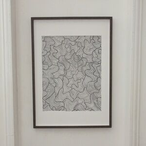 Swirly line art original drawing
